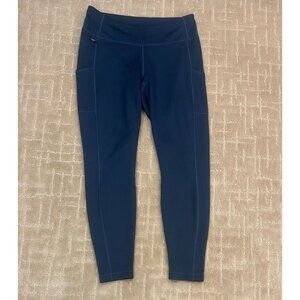 Patagonia Pack Out Tights Women's Large Navy Blue Pockets Hiking Yoga